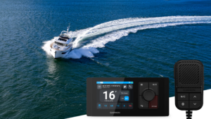 Garmin Signal VHF 400 artwork with boat in background