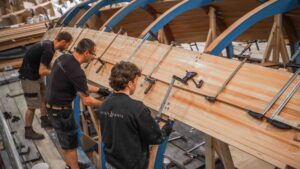 Hull being built