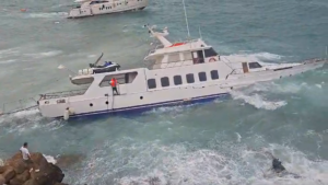 Screenshot from video of boat as it sinks